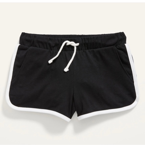NWT Black & White Drawstring Track Shorts - Picture 1 of 2